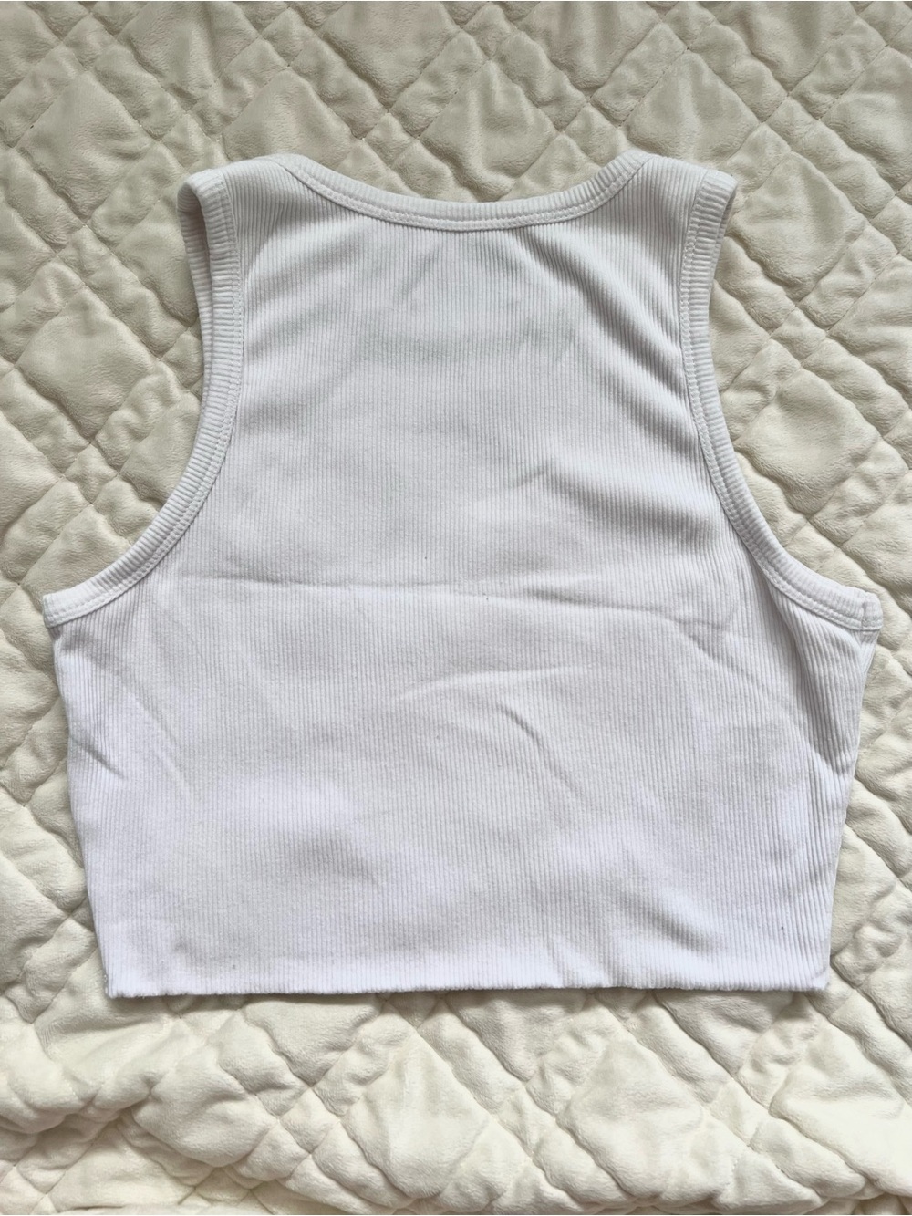 White Fox Ribbed Crop Tank - Picture 2 of 2